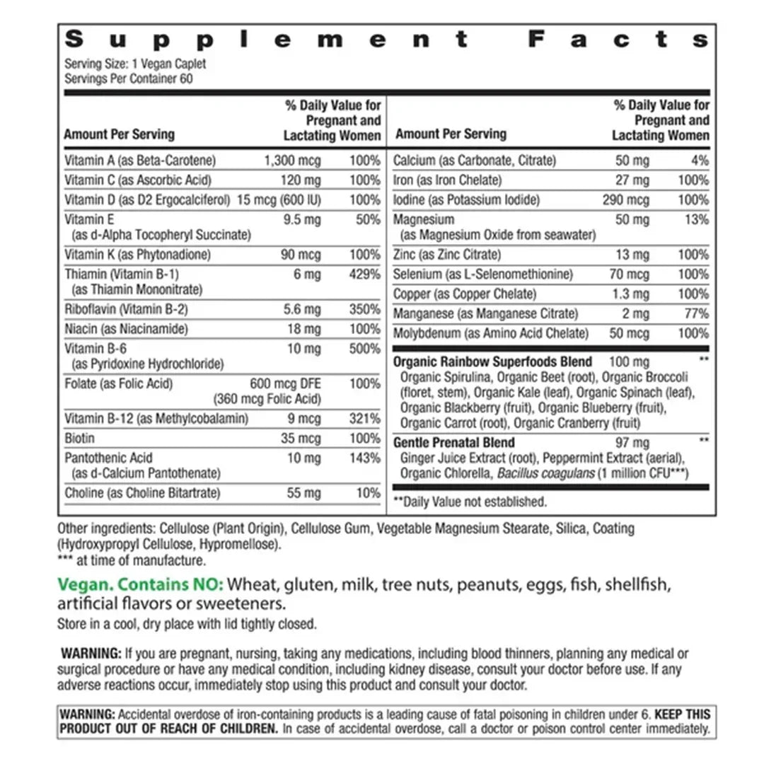 Rainbow Light High Potency Prenatal One Daily Multivitamin (60 Vegan Tablets) - Buy at New Green Nutrition