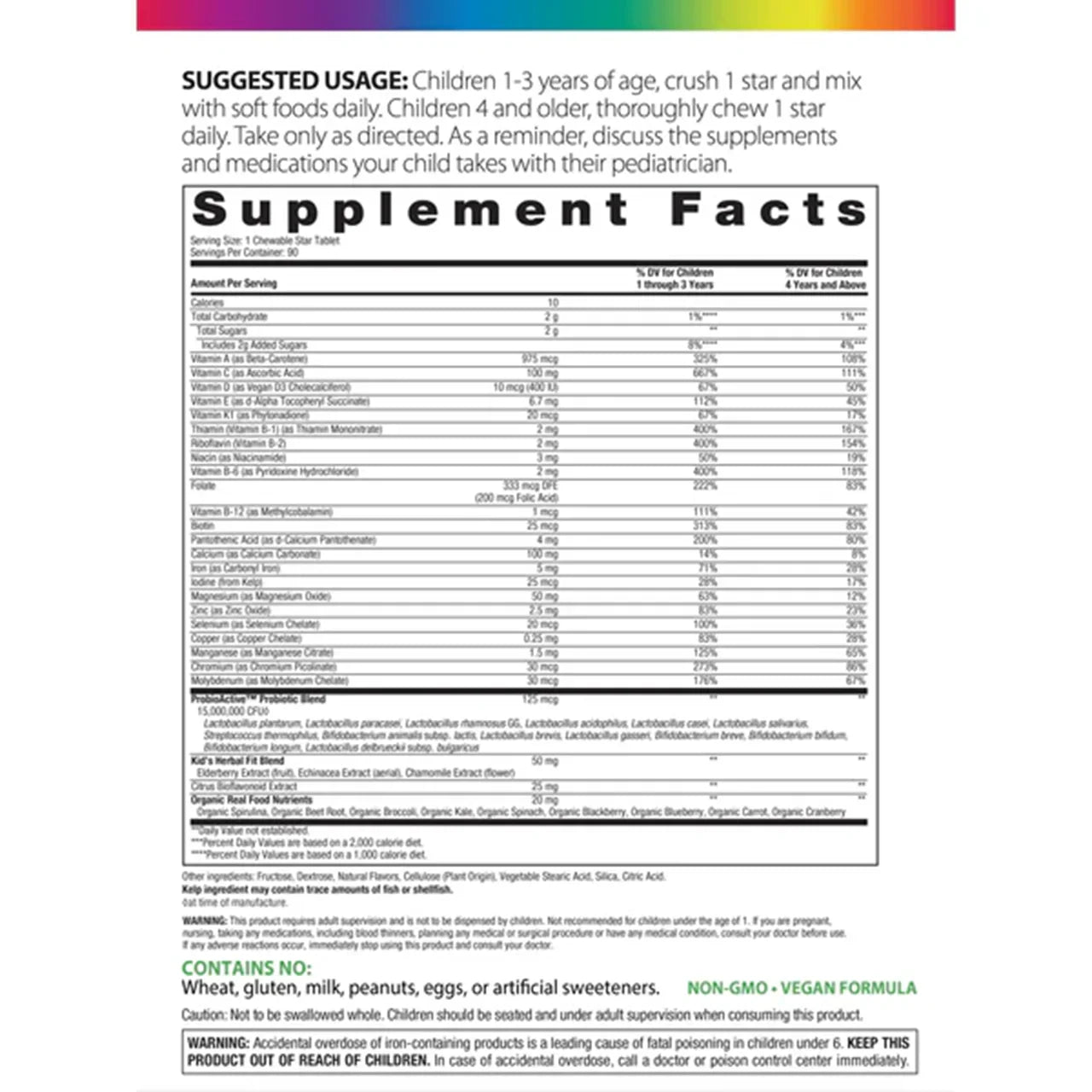 Rainbow Light Kid's One+ Real Food Nutrients Fruit Punch, (90 Chewable Vegan Tablets) - Buy at New Green Nutrition