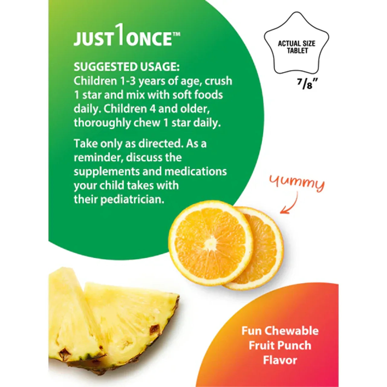 Rainbow Light Kid's One+ Real Food Nutrients Fruit Punch, (90 Chewable Vegan Tablets) - Buy at New Green Nutrition