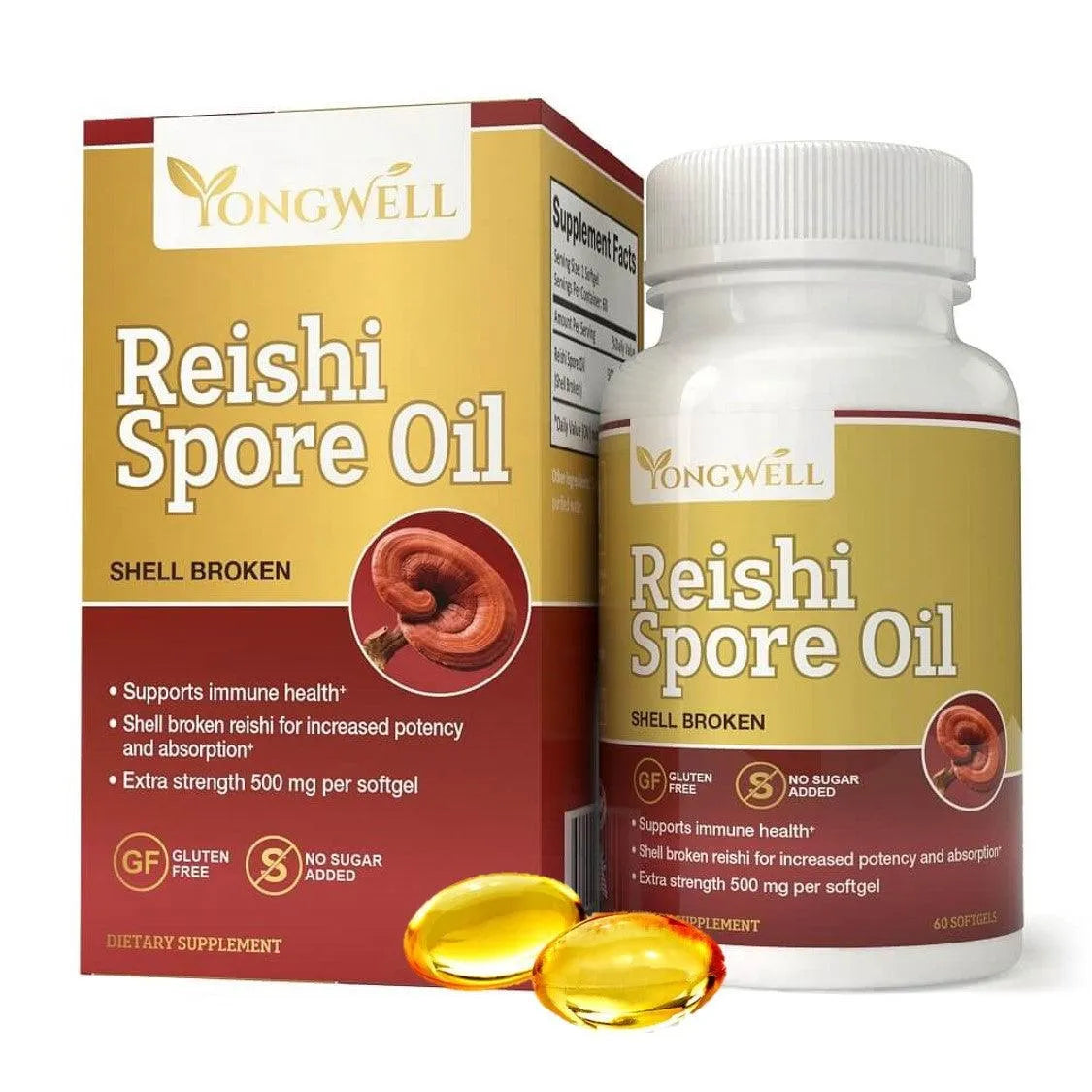 Reishi Spore Oil Shell Broken Extra Strength 500mg (60 Softgels) - Buy at New Green Nutrition