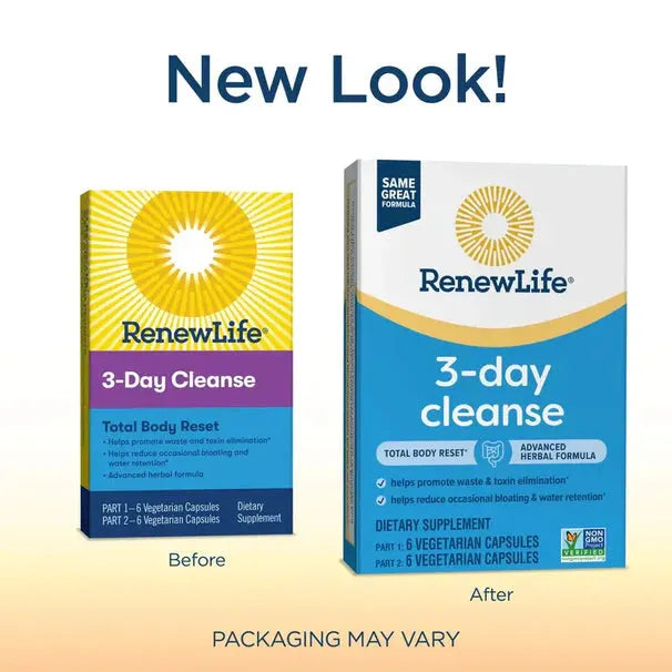 Renew Life 3-Day Cleanse (12 Vegetarian Capsules Total) - Buy at New Green Nutrition