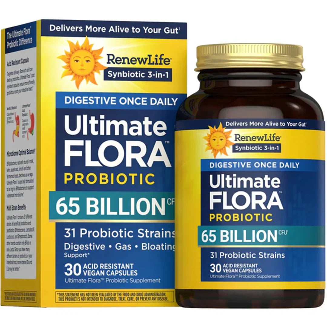 Renew Life Ultimate Flora 65 Billion (30 Acid Resistant Vegan Capsules) - Buy at New Green Nutrition