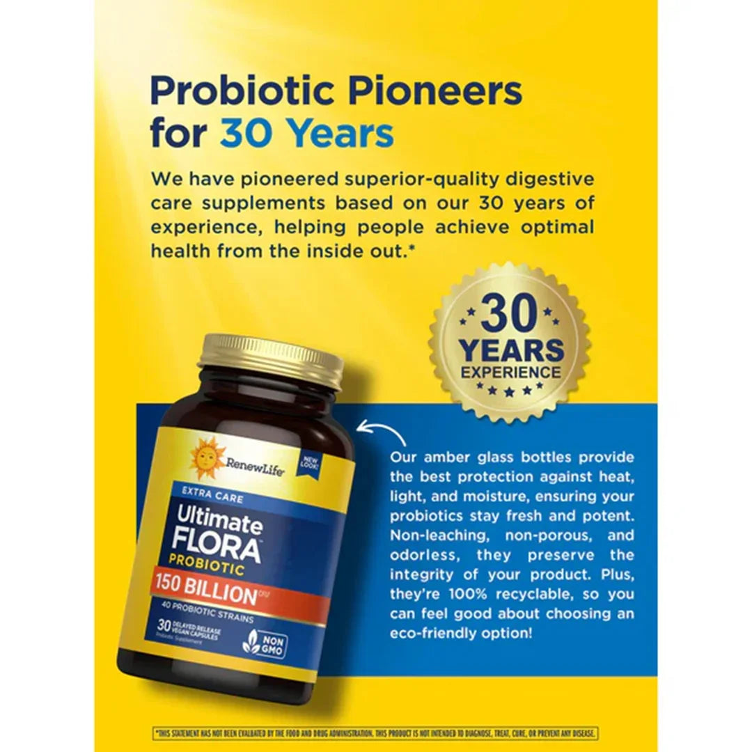 Renew Life Ultimate Flora Extra Care 150 Billion (30 Delayed Release Vegan Capsules) - Buy at New Green Nutrition