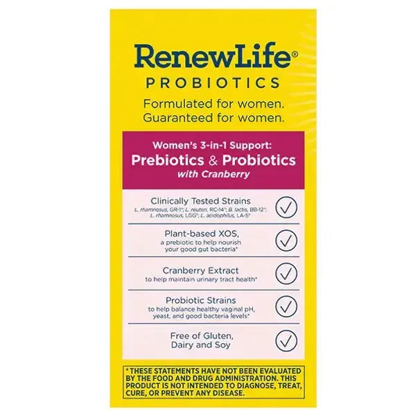 Renew Life Women's Daily 3-in-1 Prebiotics & Probiotics (60 Veggie Capsules) - Buy at New Green Nutrition