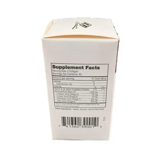 Sea Buckthorn Berry Oil, Natural Source of Omega 3, 6, 7 & 9 (120 Softgels) - Buy at New Green Nutrition