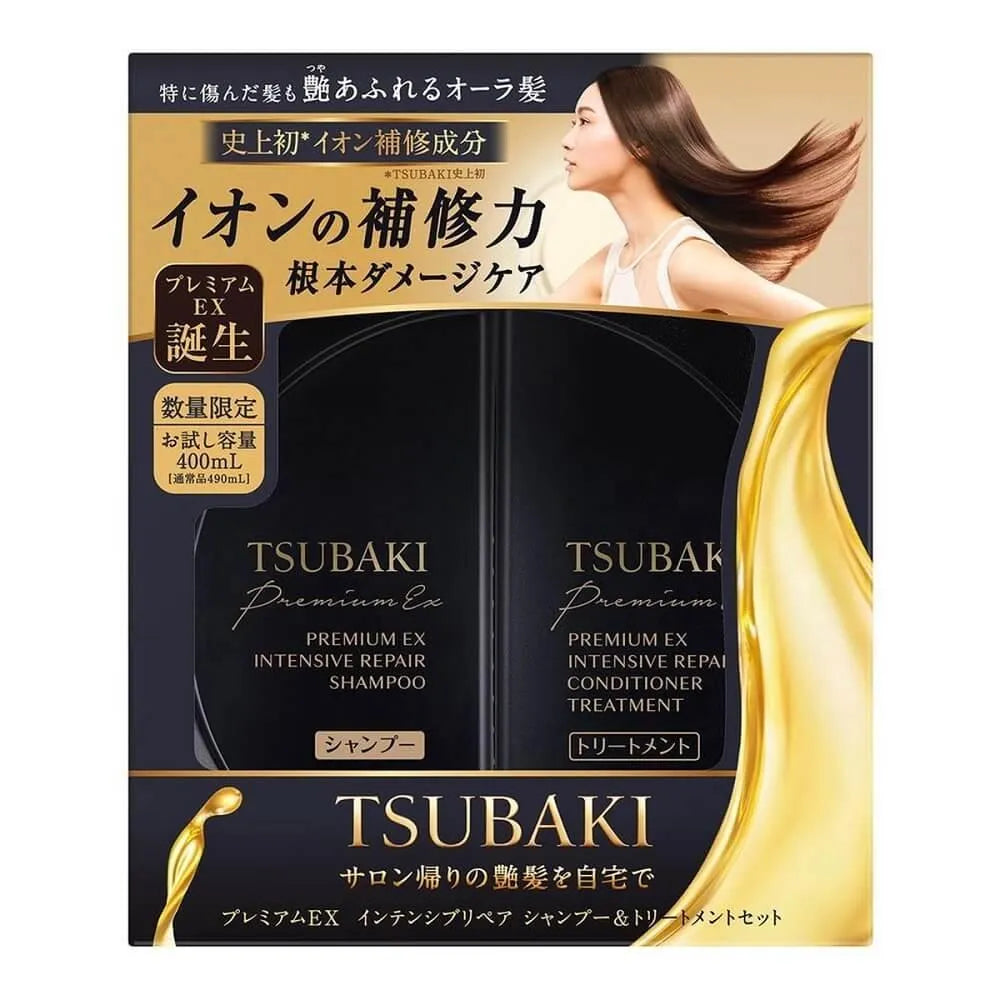 Shiseido Tsubaki Premium EX Intensive Repair Hair Set, Shampoo (400ml) & Conditioner (4090ml) - Buy at New Green Nutrition