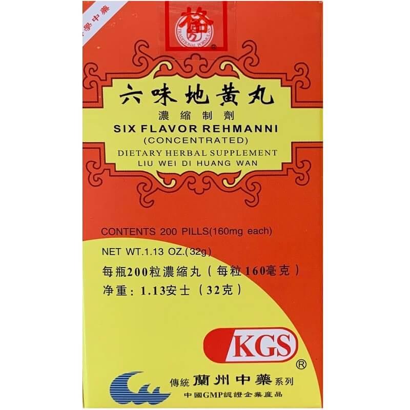 Six Flavor Rehmanni (Liu Wei Di Huang Wan)160mg (200 Pills) - Buy at New Green Nutrition