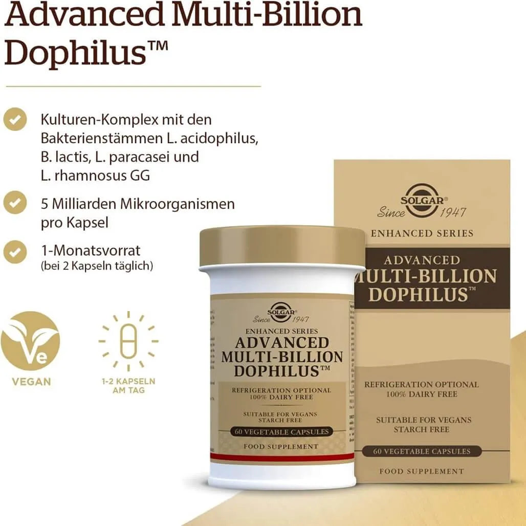 Solgar Advanced Multi-Billion Dophilus (60 Vegetable Capsules) - Buy at New Green Nutrition