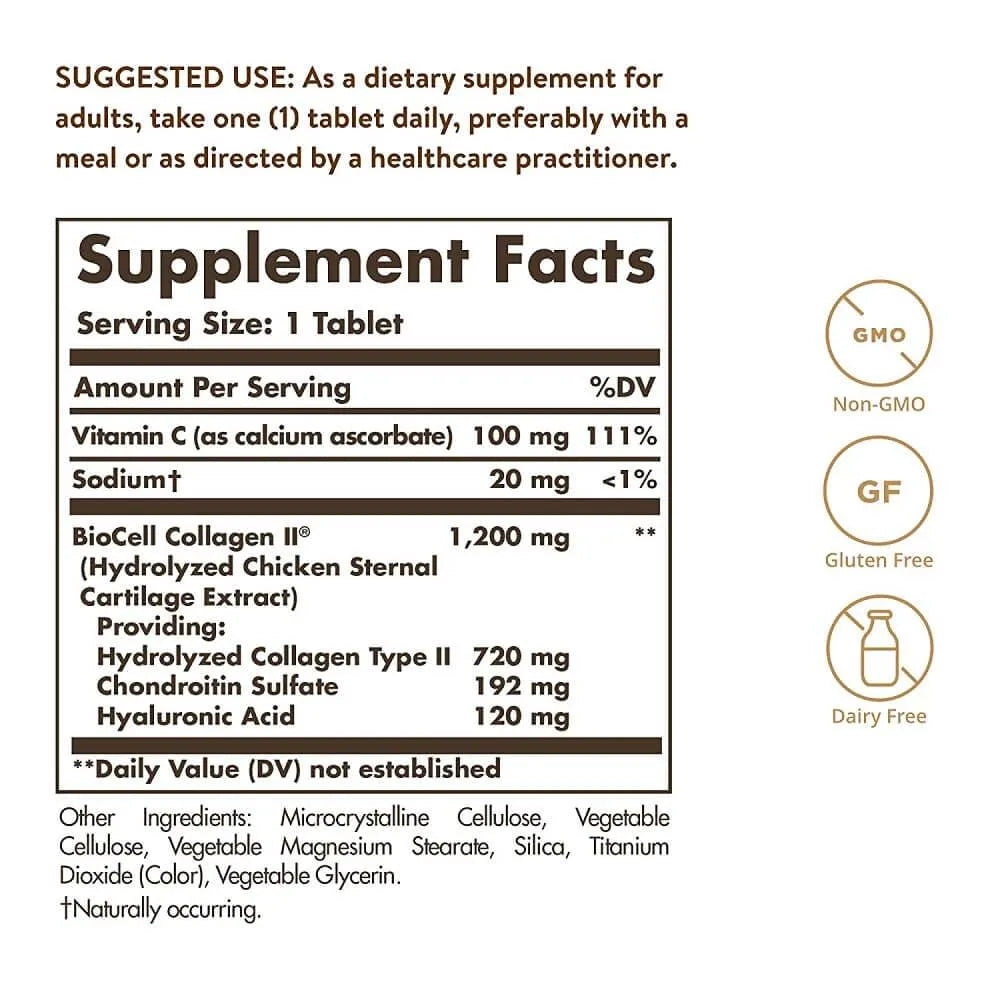 Solgar Collagen Hyaluronic Acid Complex (30 Tablets) - Buy at New Green Nutrition