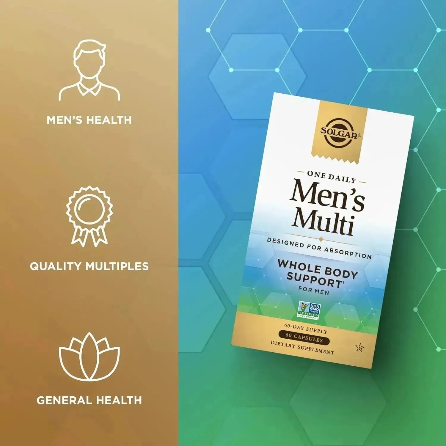 Solgar One Daily Men's Multivitamin Whole Body Support (60 Capsules)