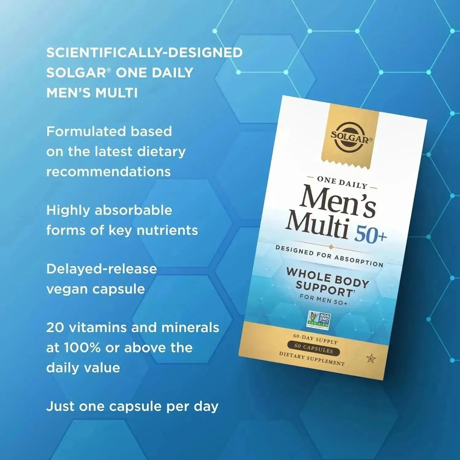 Solgar One DailyMen's Multi 50+Whole Body (60 Capsules)