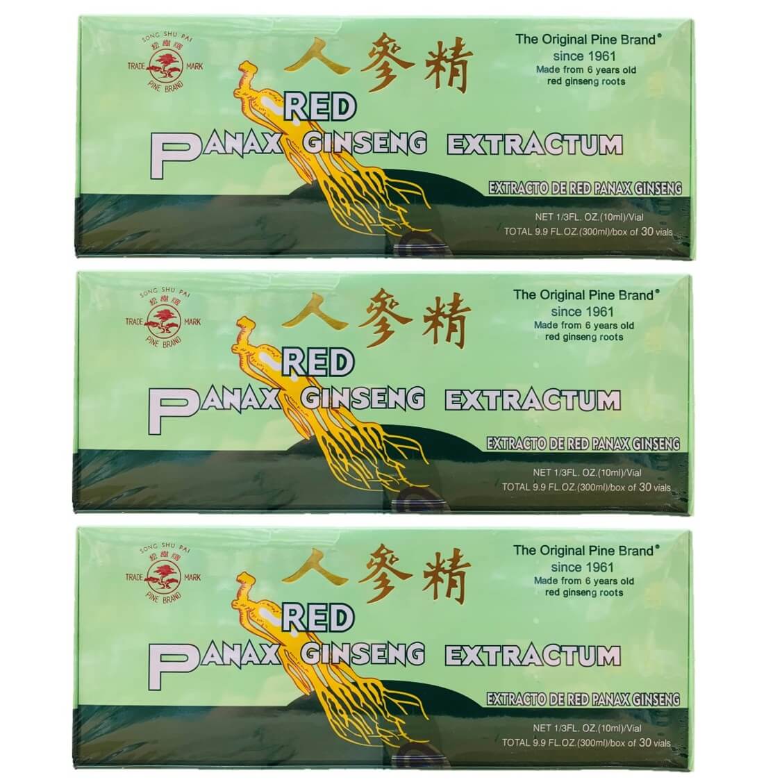 Song Shu Pai Red Panax Ginseng Extractum (30 Vials X 10ml) - 3 Boxes - Buy at New Green Nutrition