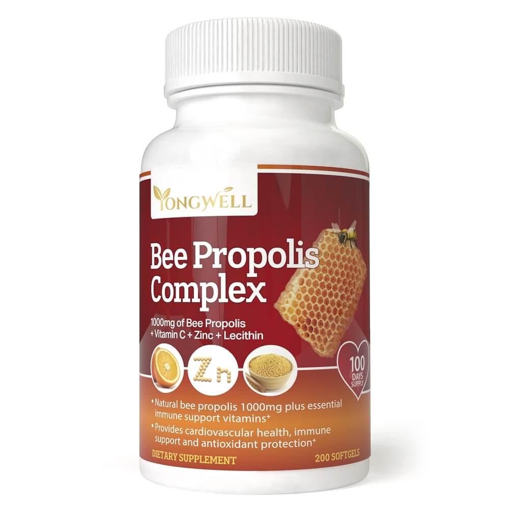 Super Bee Propolis Complex With Vitamin C, Zinc, and Lecithin (200 Capsules) - Buy at New Green Nutrition