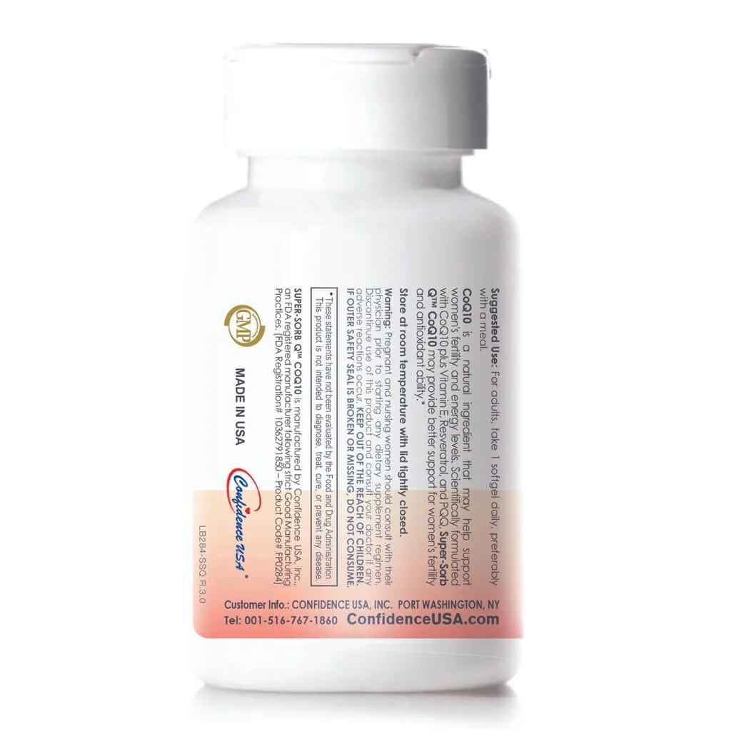 Super-Sorb Q, 200mg CoQ10 with Ubiquinol, Women's Feritility Support (60 Softgels) - Buy at New Green Nutrition