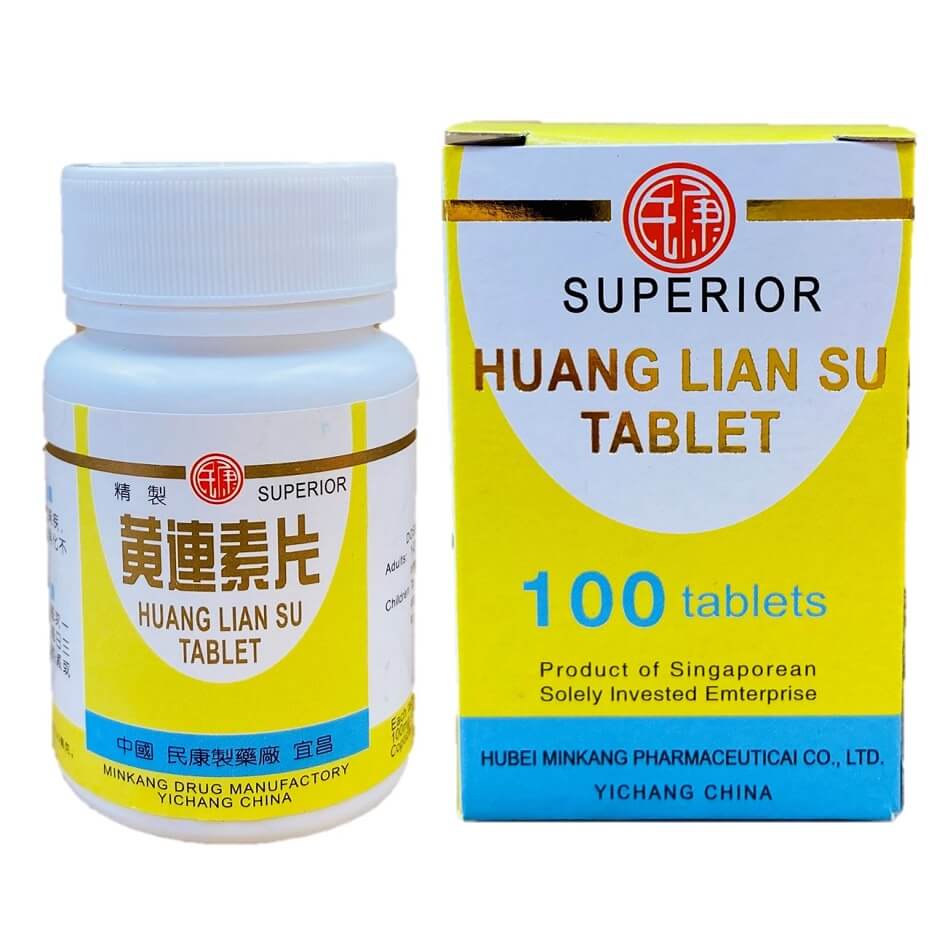 Superior Huang Lian Su Tablets Coptis Extract (100 Tablets) - Buy at New Green Nutrition