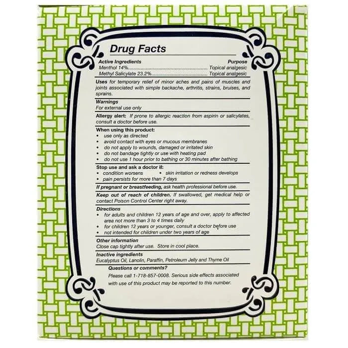 Ultra Balm Ling Nam External Analgesic (2.3 Oz) - Buy at New Green Nutrition