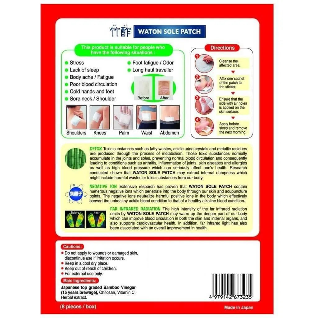 Waton Sole Foot Deep Cleansing Patch (8 Patches) - Buy at New Green Nutrition