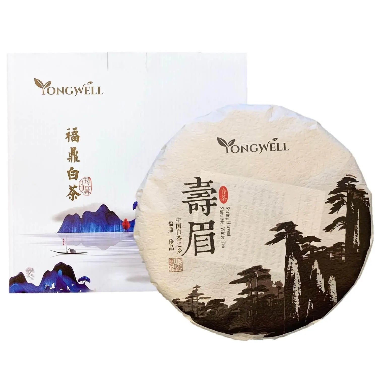 White Tea & Fermented Pu Erh Tea Cake Set (12.3oz) + Tea Knife Free - Buy at New Green Nutrition