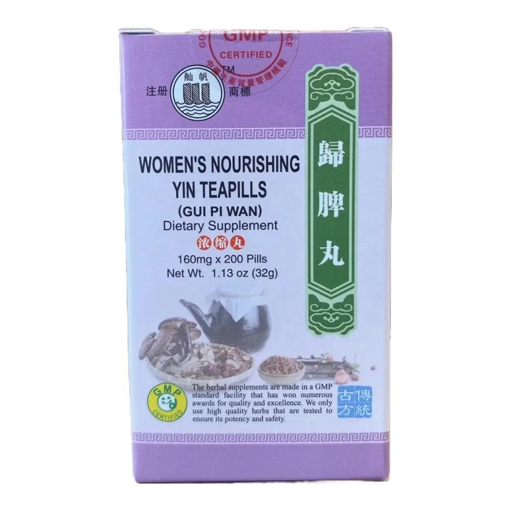 Women's Nourishing Yin Teapills, Gui Pi Wan 160mg (200 Pills) - Buy at New Green Nutrition