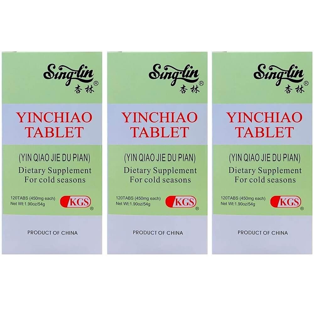Yinchiao Tablets, Herbal Formula for Cold Seasons Relief (120 Tablets) - 3 Bottles - Buy at New Green Nutrition