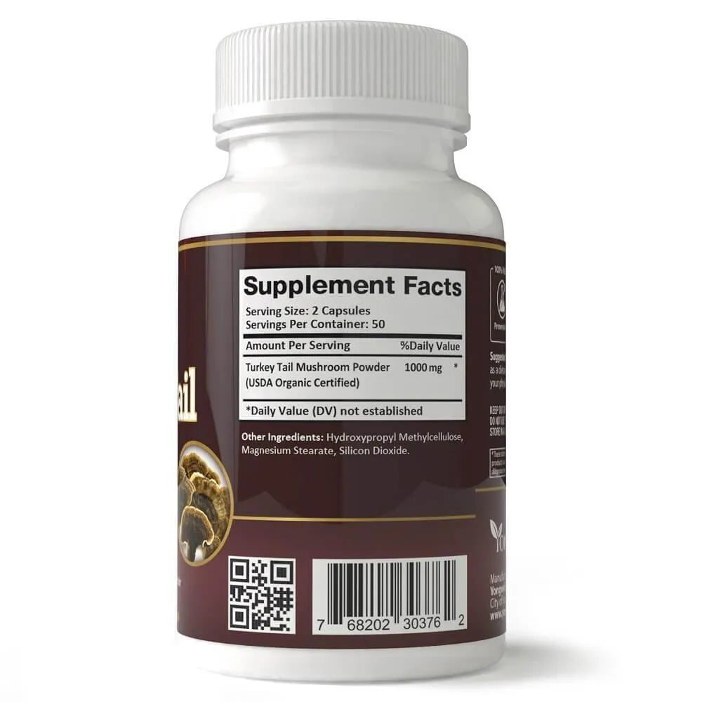 YongWell Turkey Tail, Premium Immune Support Mushroom (100 Veggie Capsules) - Buy at New Green Nutrition