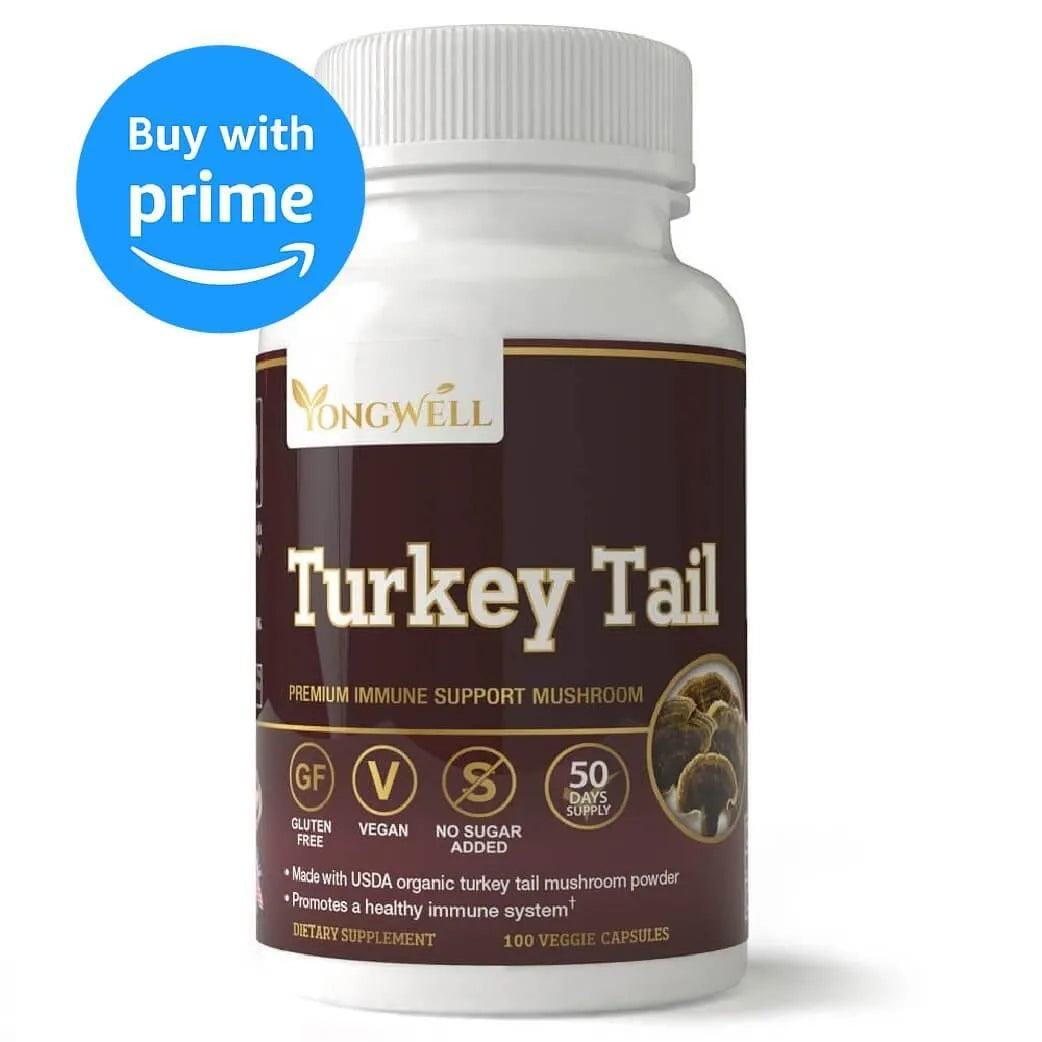 YongWell Turkey Tail, Premium Immune Support Mushroom (100 Veggie Capsules) - Buy at New Green Nutrition