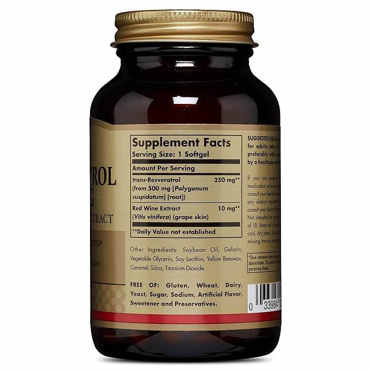 Solgar Resveratrol with Red Wine Extract 250 mg (60 Softgels) - Buy at New Green Nutrition